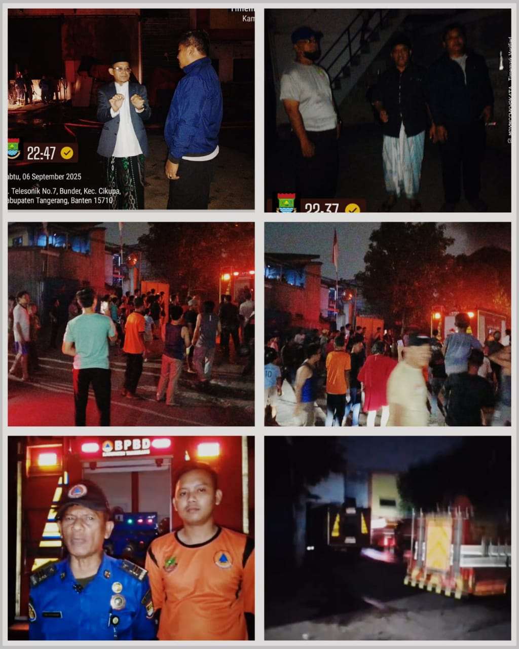 Si Jago Merah Hanguskan Gudang Supplier Bahan Bangunan PT. Bangun Jaya Cemerlang Kel. Bunder-Cikupa