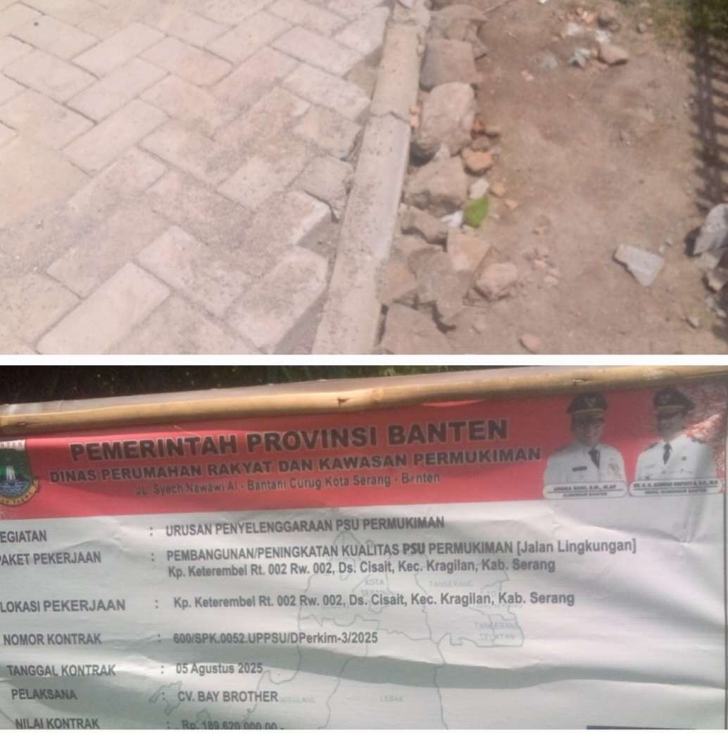 Pekerjaan Proyek Paving Block Rp. 189 Juta Di Kragilan Diduga Dikerjakan Asal-Asalan Pekerjaan Proyek Paving Block Rp. 189 Juta Di Kragilan Diduga Dikerjakan Asal-Asalan