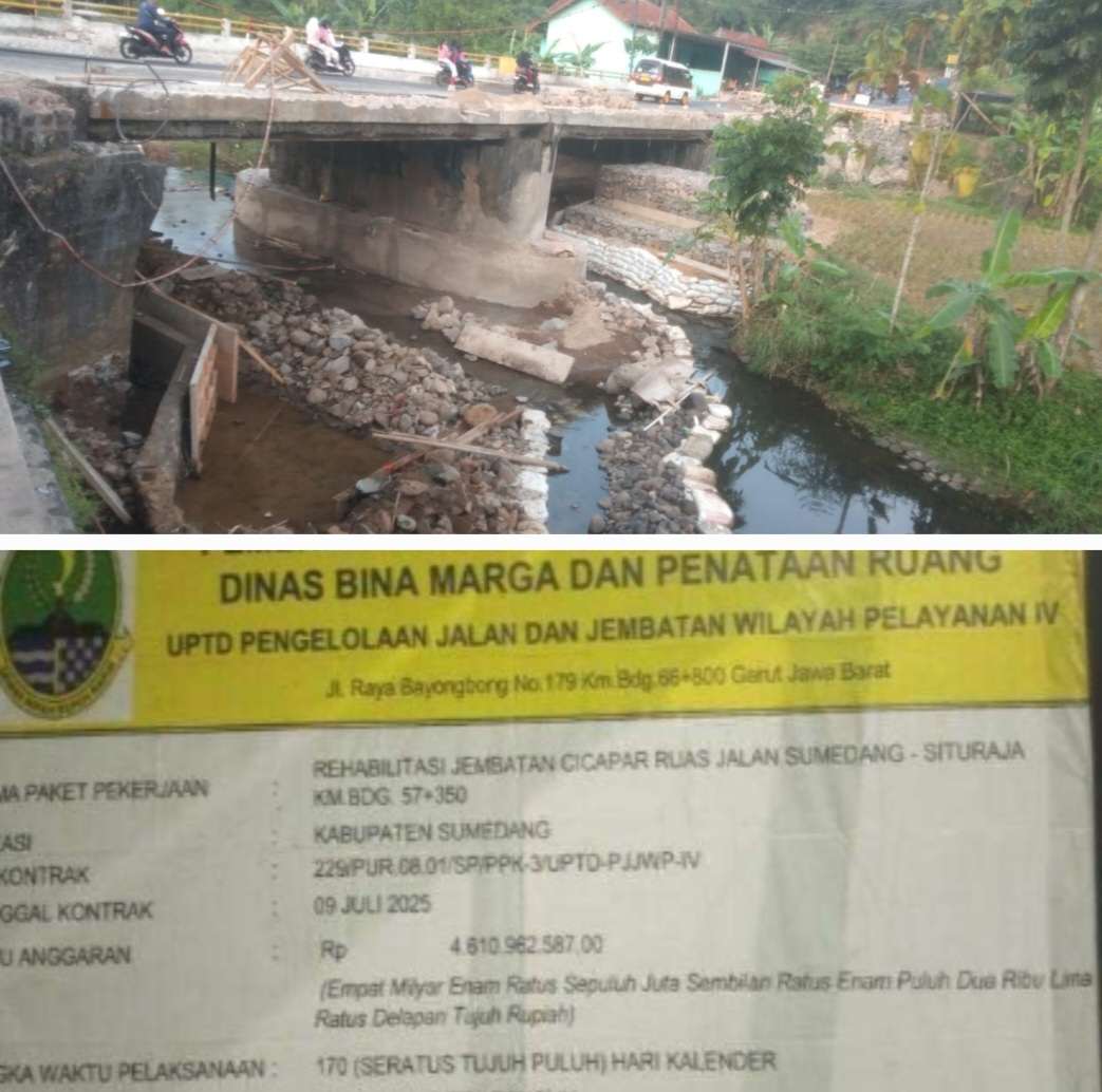 Jembatan Cicapar penghubung Sumedang - Siruraja, Direhabilitasi, "Warga Sambut dengan Optimisme Baru
