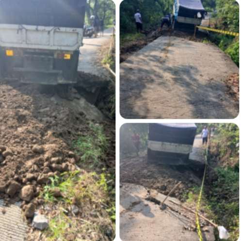 Ruas Jalan Hariang–Surian Terputus Akibat Rabat Beton Amblas dan patah. Ruas Jalan Hariang–Surian Terputus Akibat Rabat Beton Amblas dan patah.