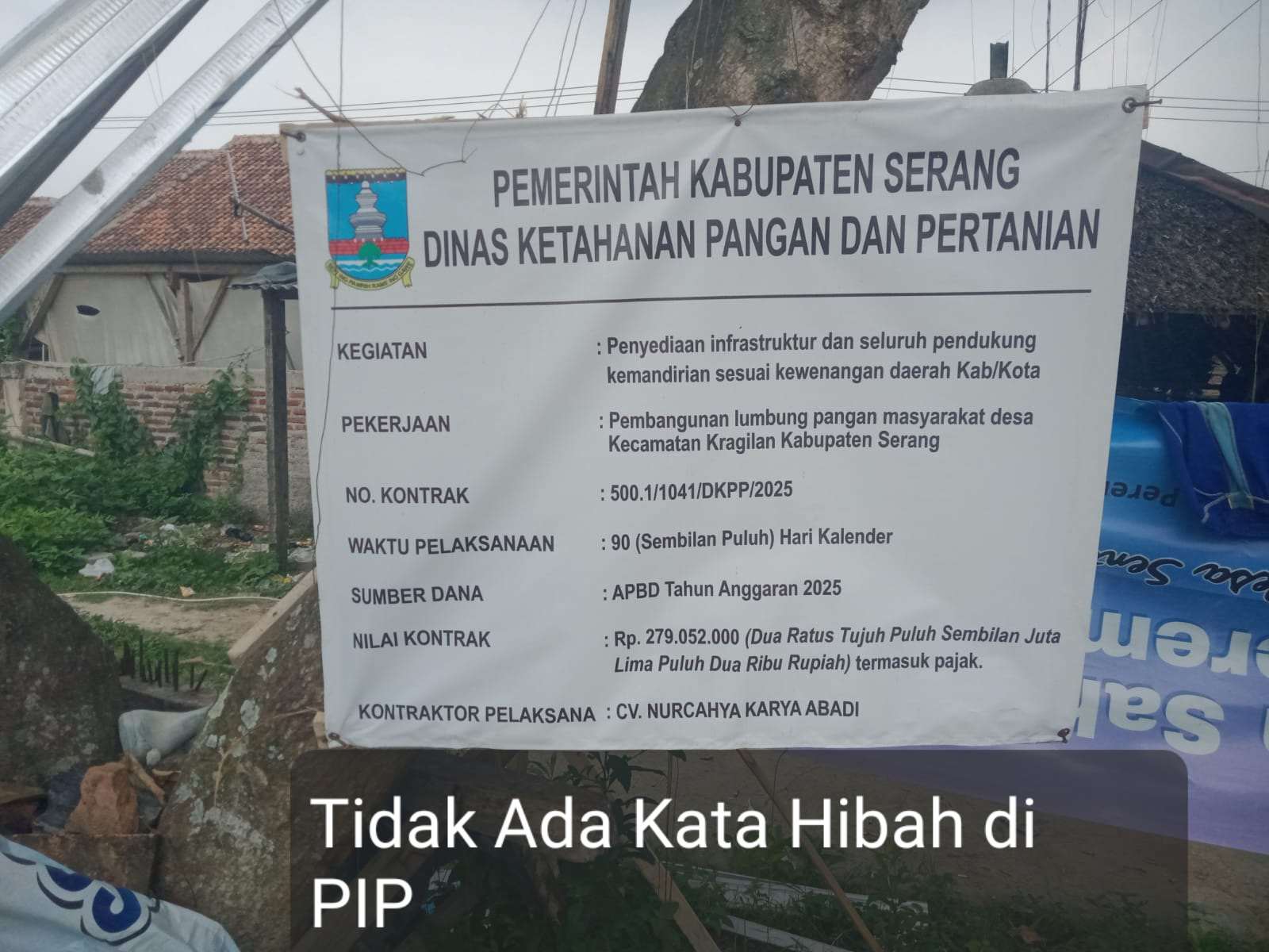 Kadis Ketapang dah Pertanian Kab Serang Bangunan Lumbung Pangan Adalah Hibah ??